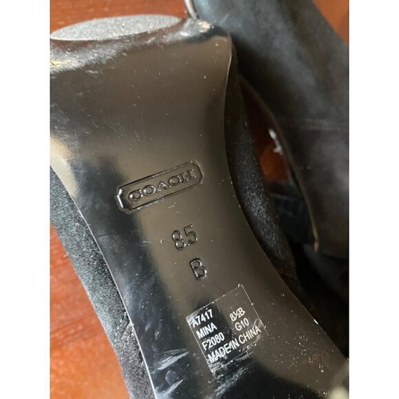 Coach Women's Black Suede Knee High Boots - 8.5B - Flawed - Picture 10 of 13